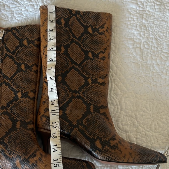 Franco Sarto Brown Snakeskin Pattern Women Boots - Picture 8 of 11
